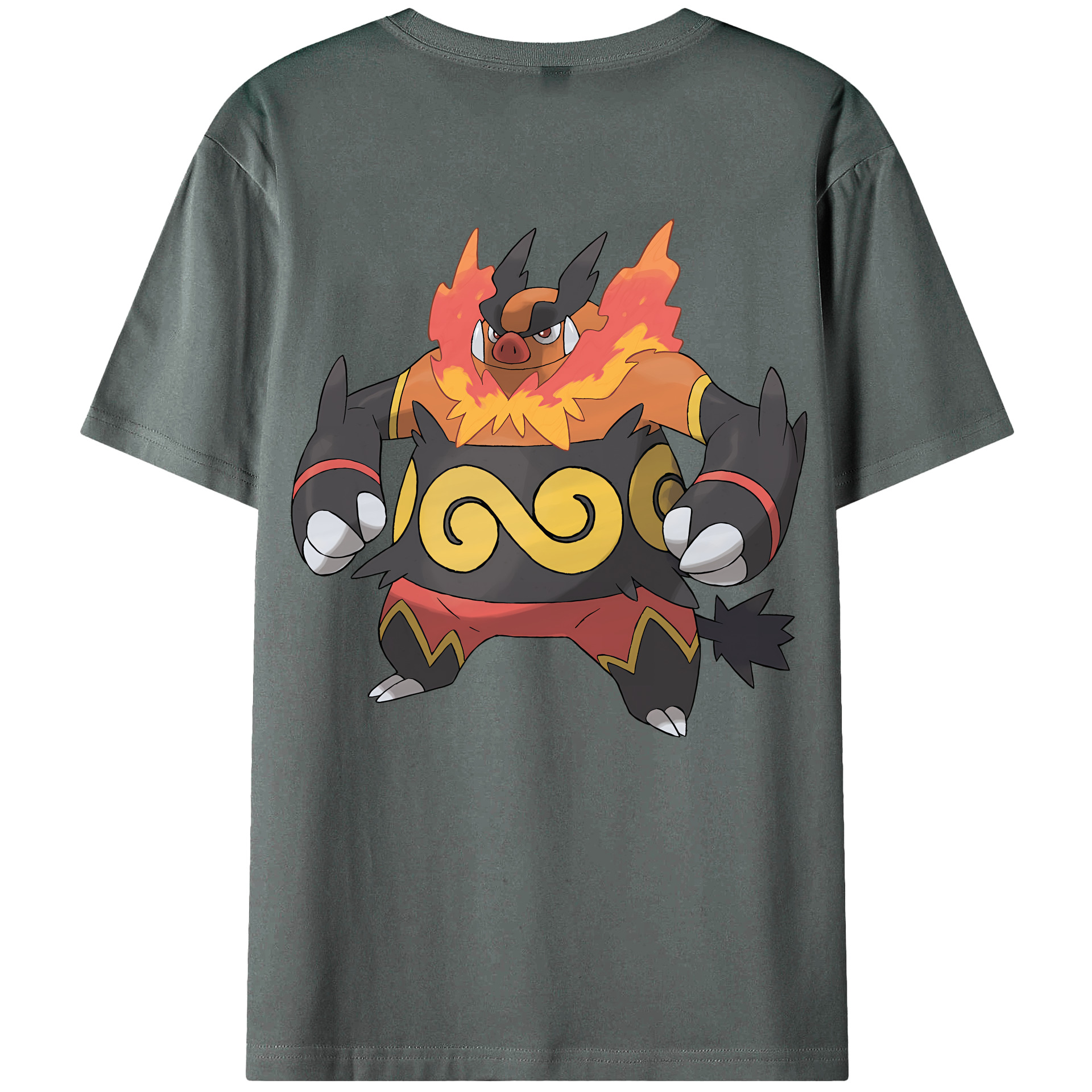 （画像用） ポケットモンスター Pokémon 綿100％ メンズ半袖Tシャツ（バックプリント） 通気性